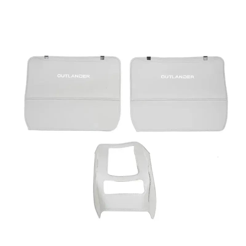 Three leather anti-kick pads for Mitsubishi Outlander Special car seats and console.