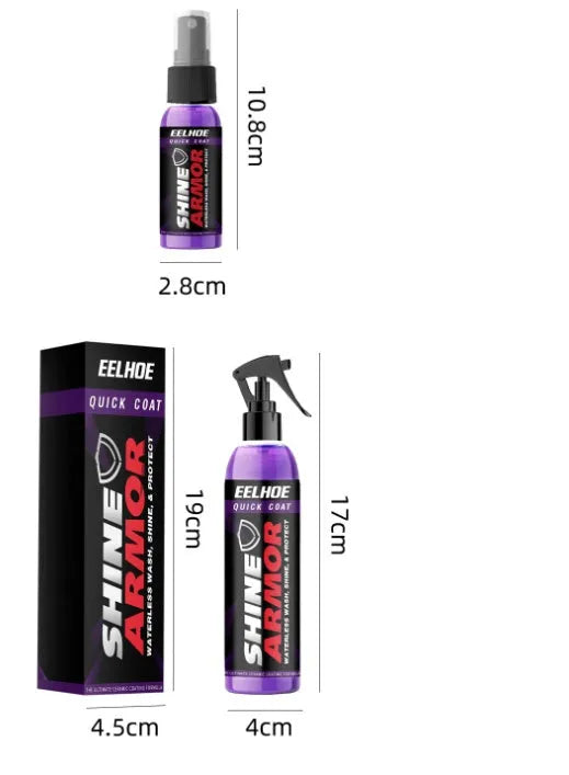 Purple car nano coating spray bottle with hand spray trigger for vehicle maintenance.