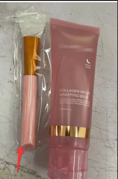 75ml collagen night face mask bottle with application brush for firming and hydration