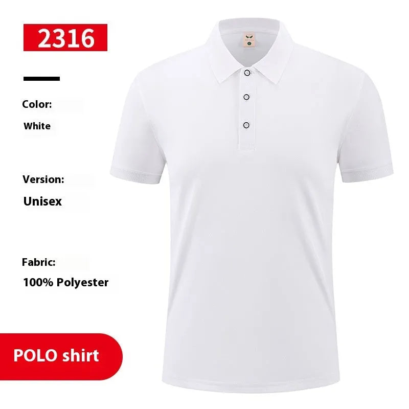 Ice silk polo shirt with advertising logo in viscose polyester fabric, short sleeve pullover style