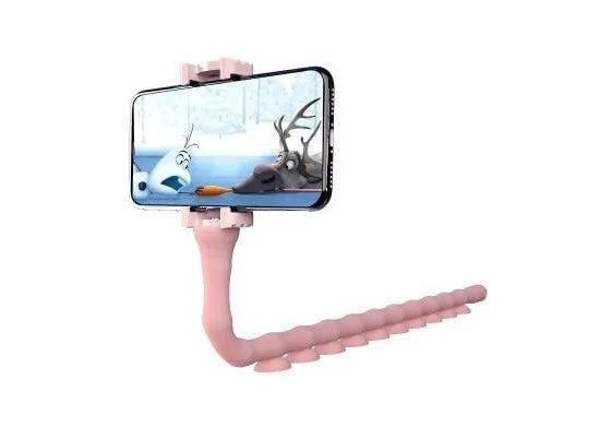 Lazy Bracket flexible mobile phone holder with 62cm rubber arm and suction cup base in black colour