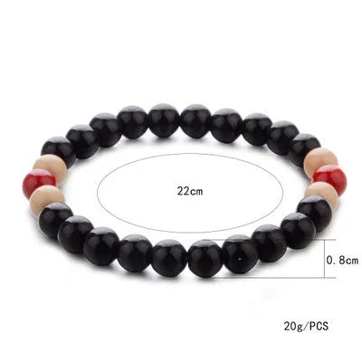 Natural stone bead bracelet in ethnic style with 18cm length for men and women