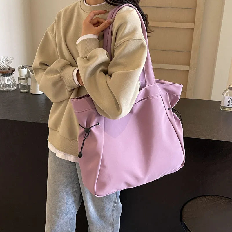 Foldable Oxford cloth commuter shoulder tote bag in street trend styling