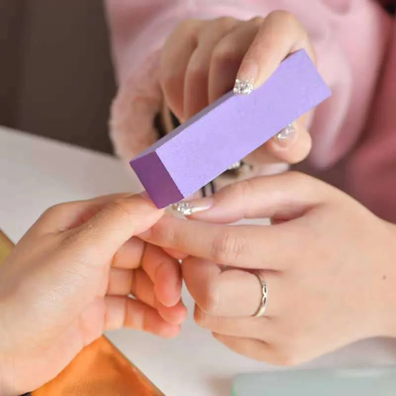 High foam cotton nail polish file block in multi colours for manicure polishing and nail brightening