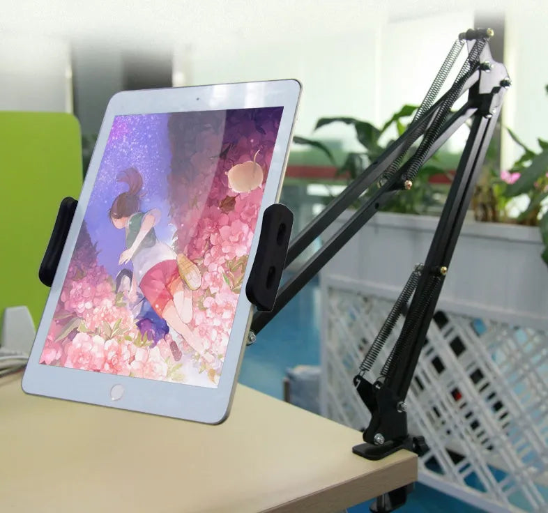 10cm black and white mobile phone tablet stand on flat surface