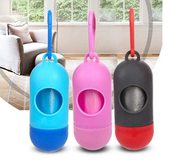Coloured dog poop bags for waste cleanup showing 22.5 x 30 cm dimensions