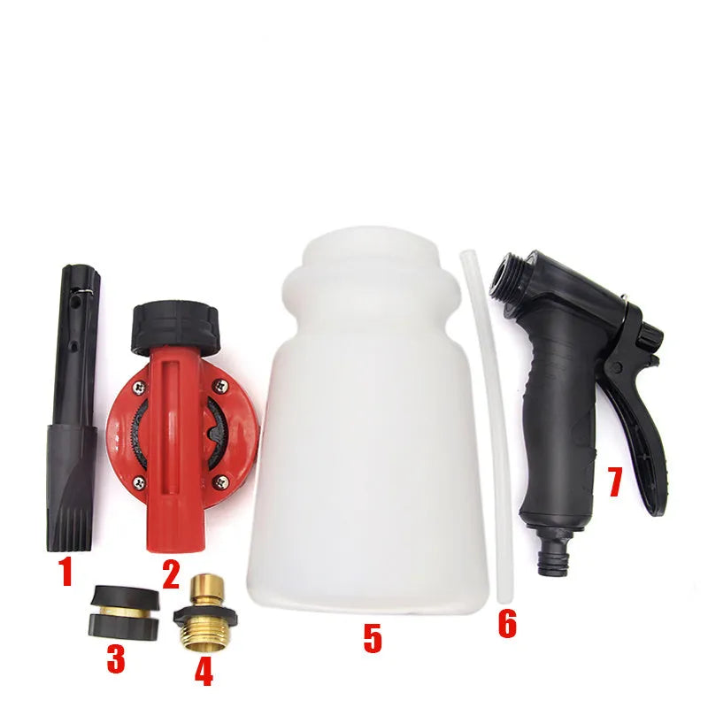 Foam pot high pressure water gun for garden use with adjustable 4-8 kg pressure spray