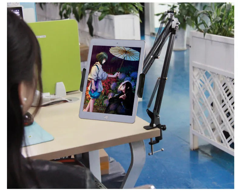 10cm black and white mobile phone tablet stand on flat surface