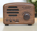 Vintage wood design Bluetooth speaker in compact size with USB charging port