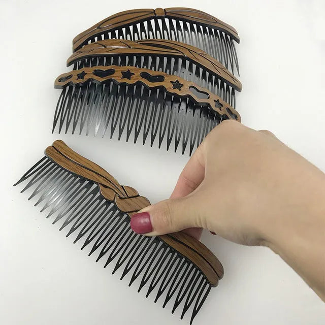 Fashion retro plastic resin hair comb for women Korean wave styling in colour option A1