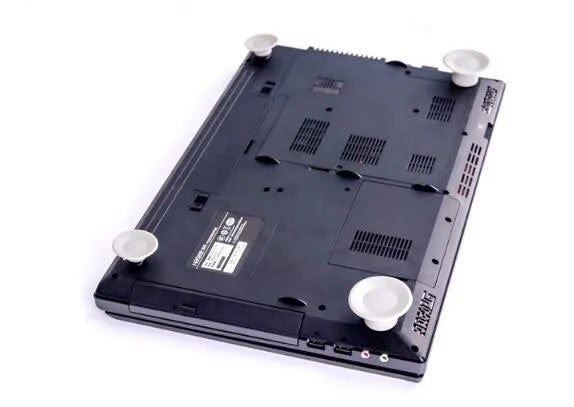 Grey durable plastic non-slip cooling pad stand feet set for laptop PC showing large and small sizes