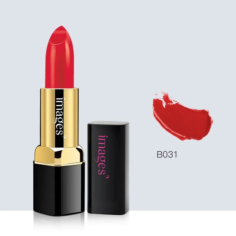 Lipstick lip gloss hybrid stick in 10 colours including coral red and baby pink, 3.8g net weight.