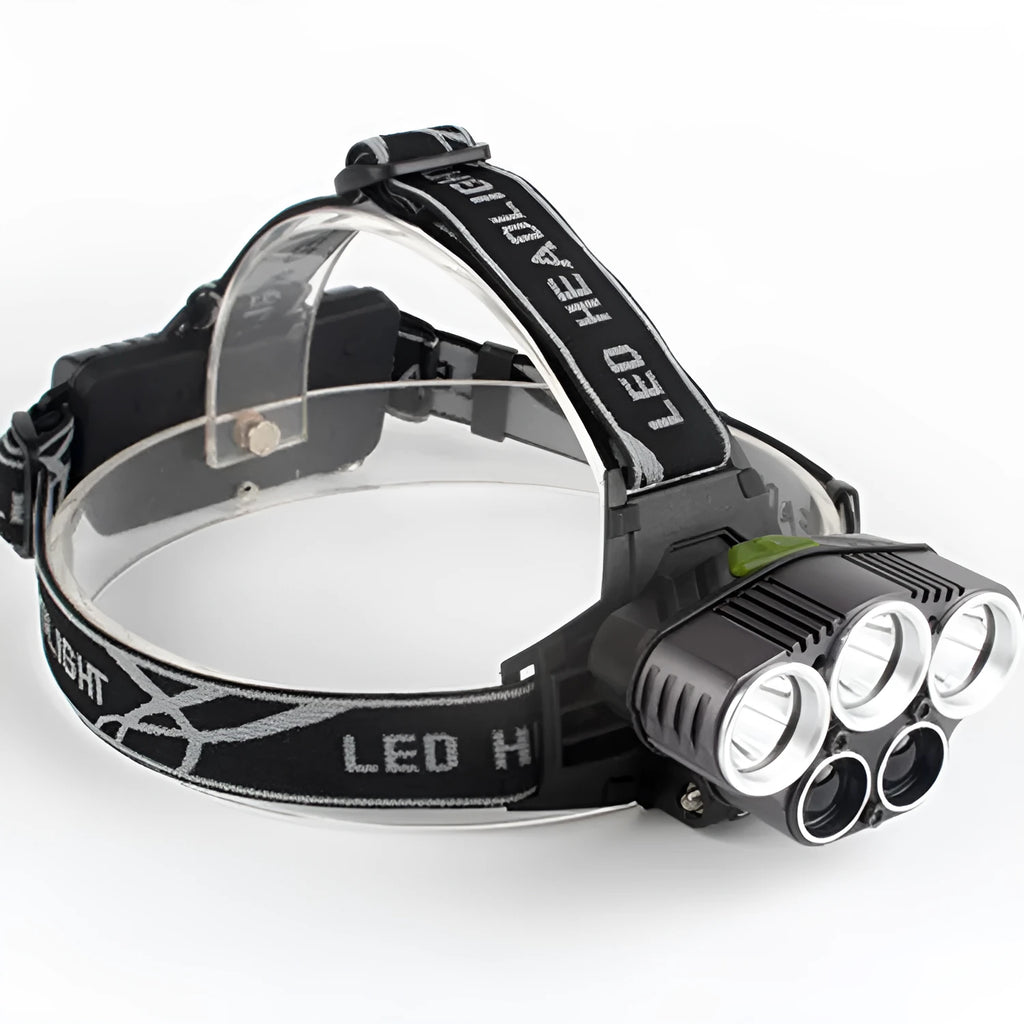 Fixed focus outdoor head torch with long-range LED beam for camping