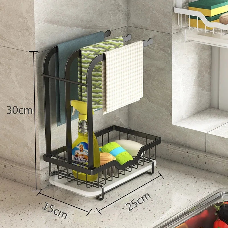 Foldable plastic kitchen storage rack in new Chinese style for wall or tabletop mounting