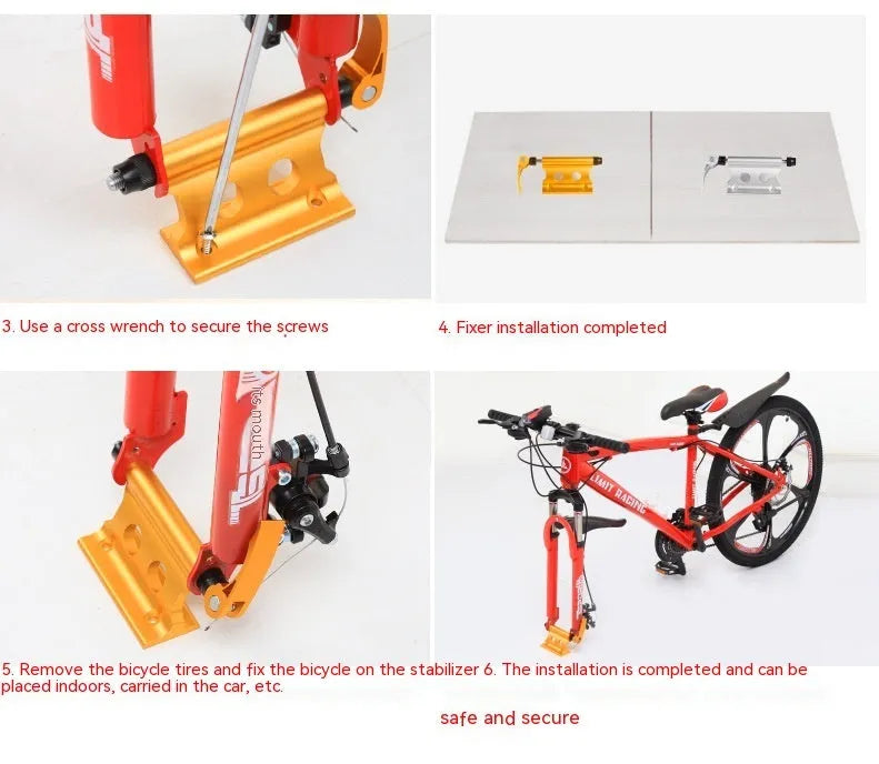 Silver metal bicycle front fork quick release fixing clip for transport and SUV modification