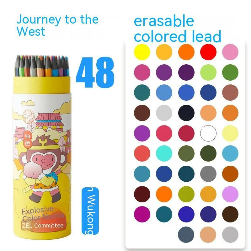 Zhenglin Sports Series coloured pencils set in a paper barrel, showing multiple colour options.