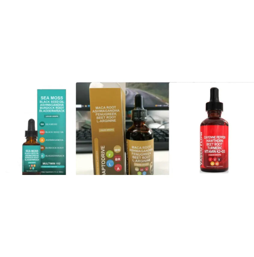 60ml Vitamin D3 K2 Hawthorn Fruit liquid supplement bottle with dropper