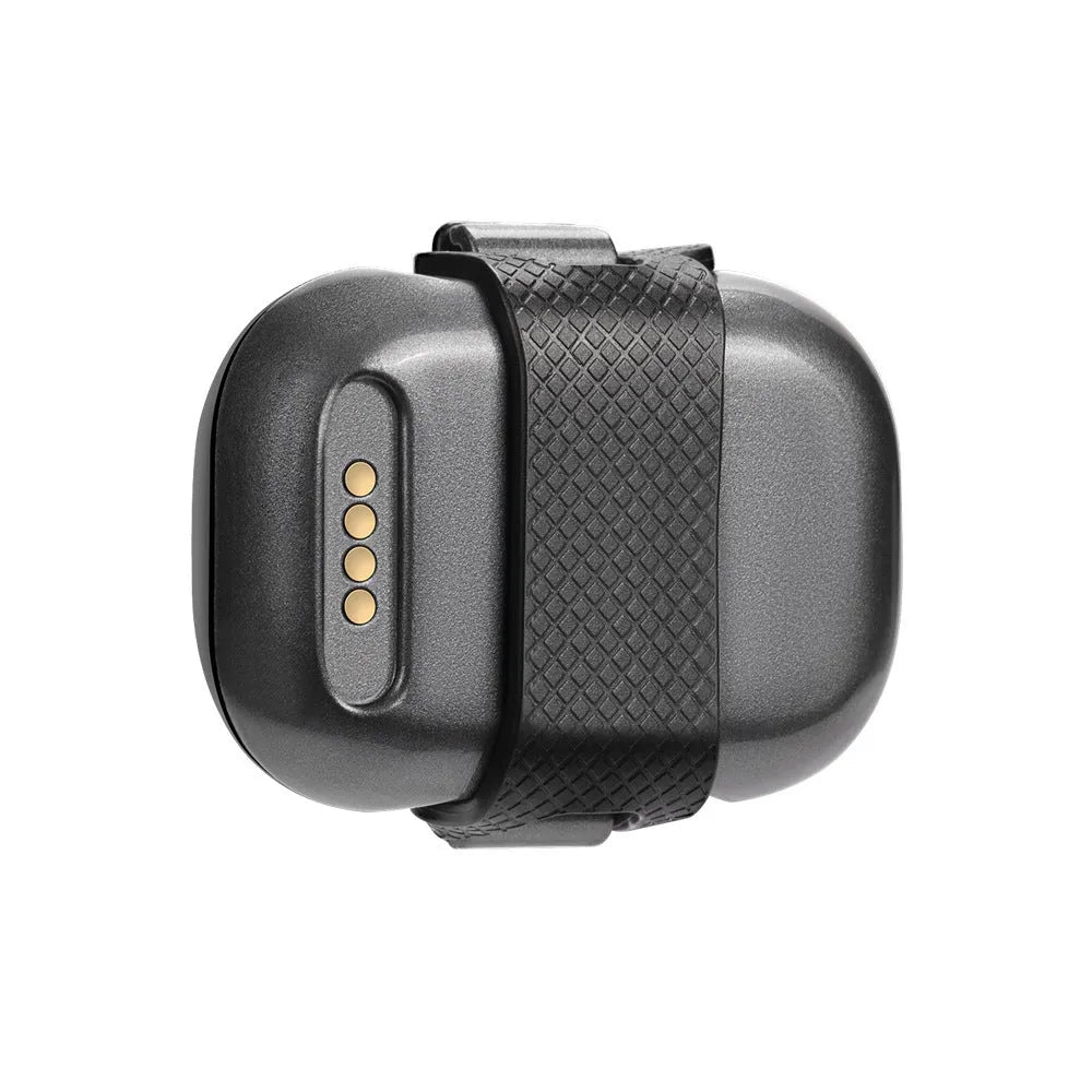 Black GF-07 pet GPS locator device with hanging rope for dog or cat collar attachment.