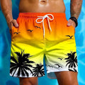 Men's loose board swimming trunks in polyester fiber with ethnic style design available in multiple colours