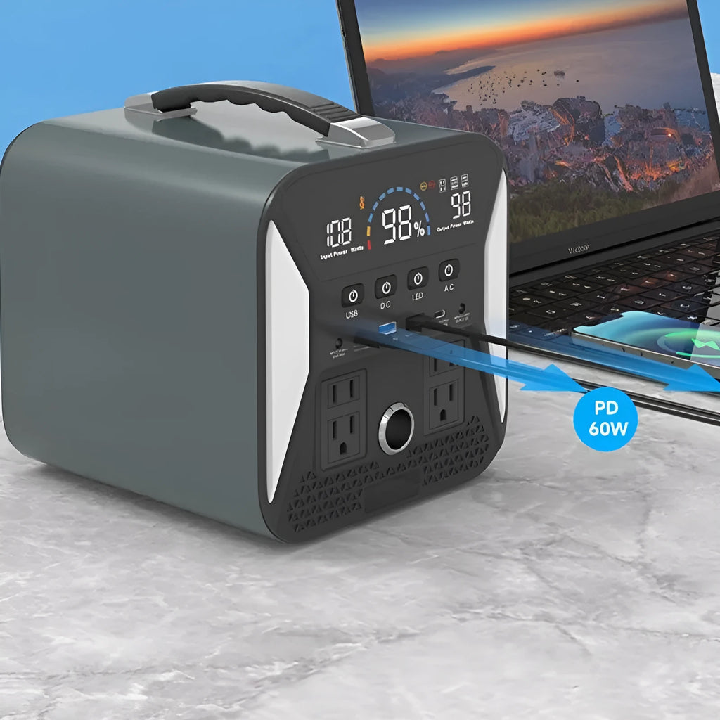 500W vehicle inverter cigarette lighter power supply with 130000mAh battery and 220V AC output