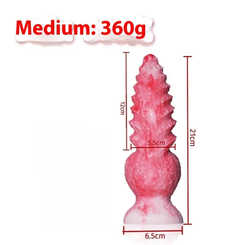 Pink platinum silicone penis-shaped masturbation device for women