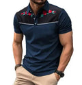 Men's short sleeve mesh polo shirt with zipper decoration detail in pictured colour