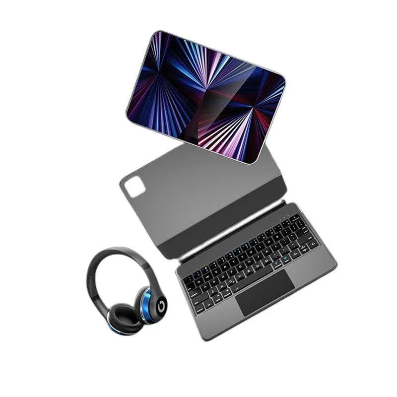 Bluetooth suspension keyboard with magnetic protective sleeve for iPad tablets in five colour options