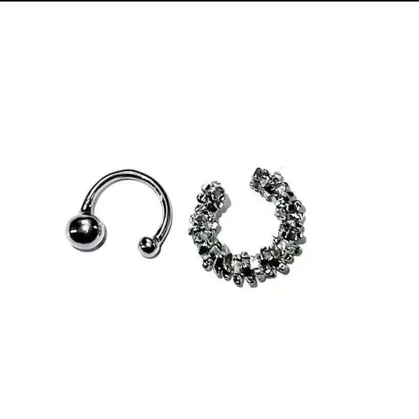 Irregular geometric clip-on earrings with frosty finish in B4710 colour tone