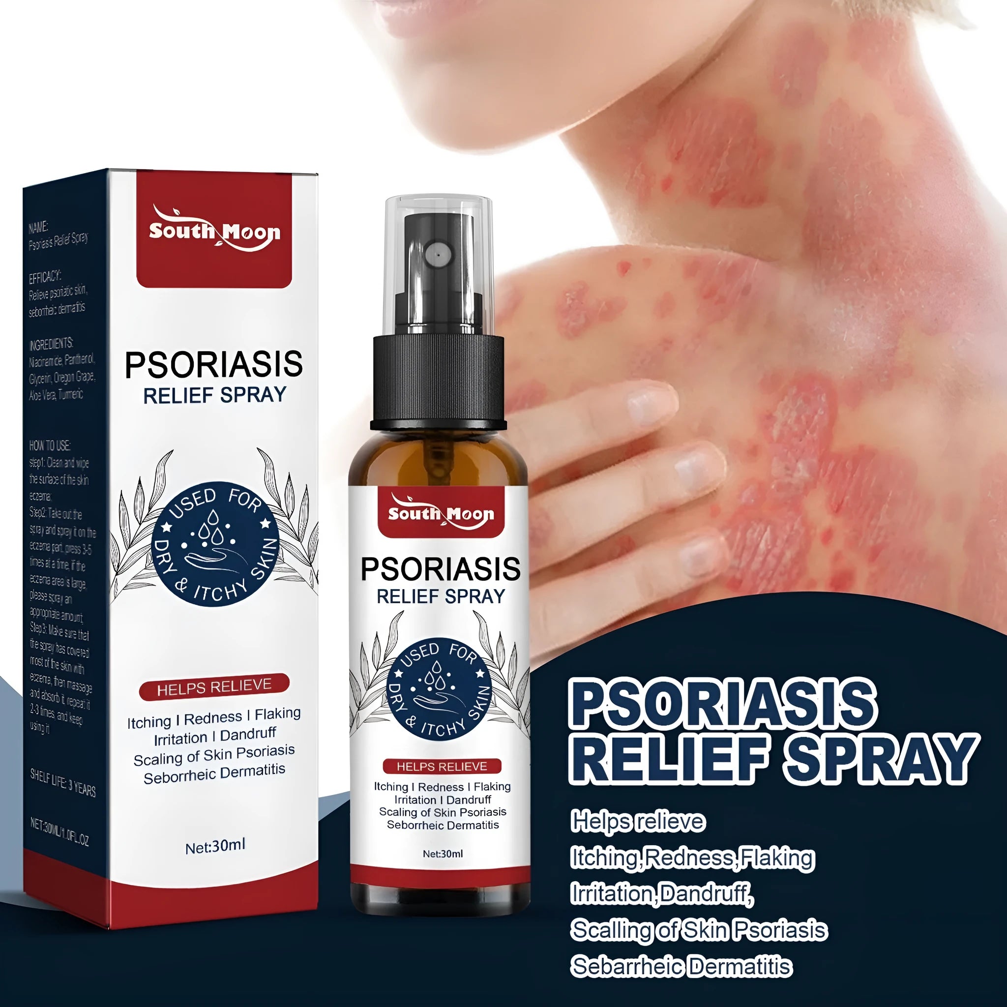 30ml body care spray bottle with pump for soothing dry skin