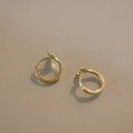 S925 sterling silver fishtail ear ring in gold colour with 8mm inner diameter