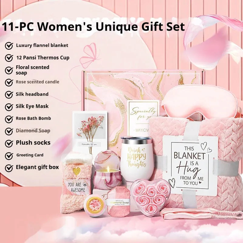 Aromatherapy candle soap bath gift set in modern plastic container measuring 27x23x13cm