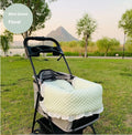 Pure cotton pet stroller set with towel, cushion and pillow in floral pattern