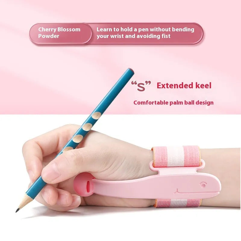 Anti-hook holder pen control corrector wrist brace for handwriting improvement in blue colour