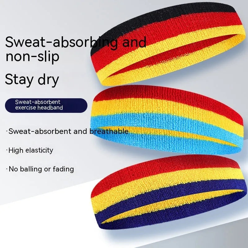 Polyester sports headband in multiple colour combinations for running and basketball