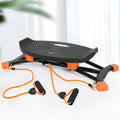Black mini fitness skiing machine JS101A with elastic hand straps, compact design for home use