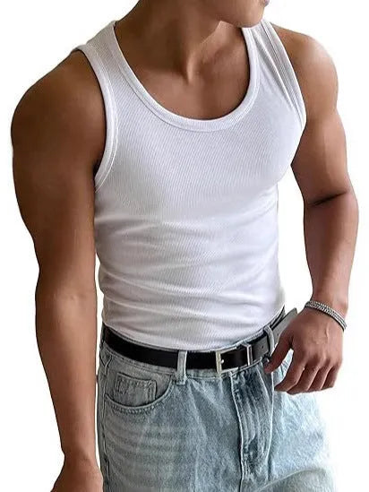 Men's grey polyester fitness t-shirt with wool lining showing front and back views