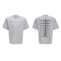 Cool black men's snake pupil backbone embroidered pure cotton short sleeve T-shirt loose fit