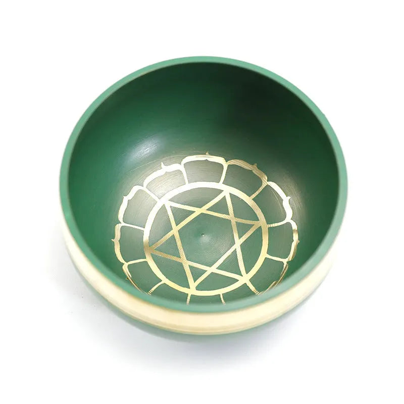 Handmade colourful Himalaya singing bowl percussion instrument, 7.8cm diameter.