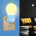 White round plug-in bedside night light with touch control for baby nursery feeding