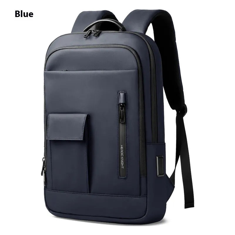 Lightweight Oxford cloth men's backpack with sewing line details in four colour options