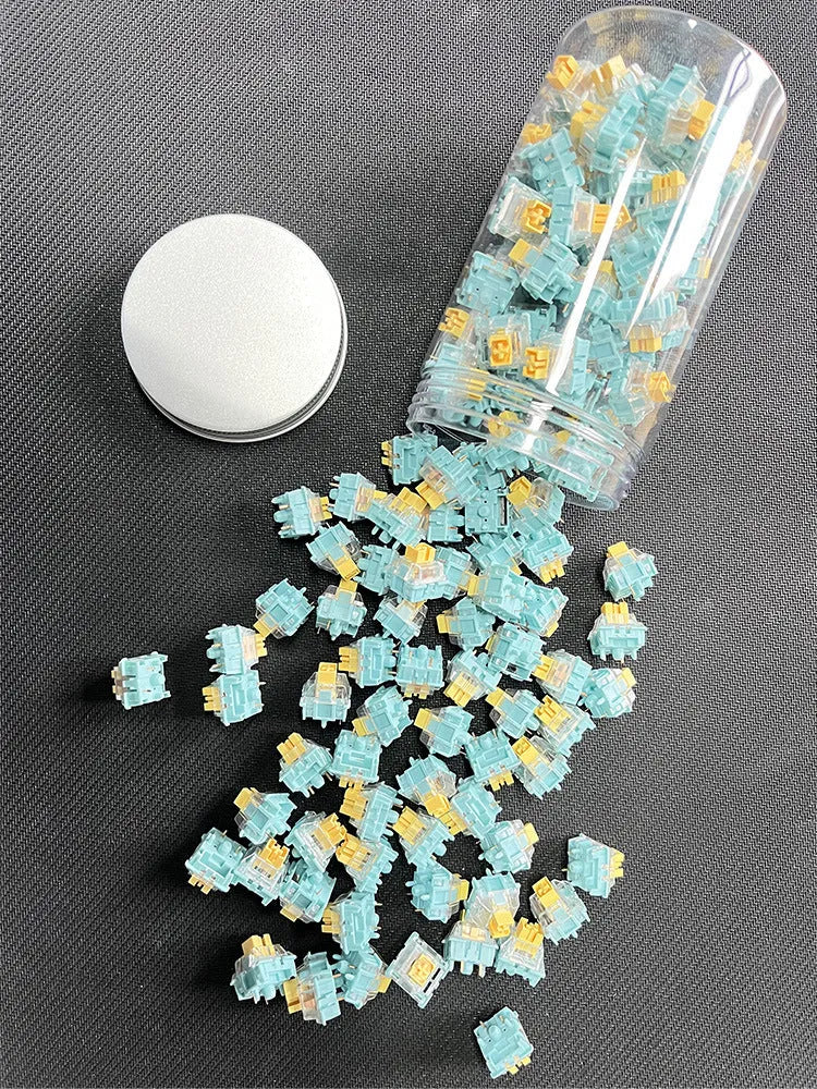 Tiger Mo Sea Salt Lemon PRO Mute mechanical keyboard switches in 36-piece pack for keyboard upgrades