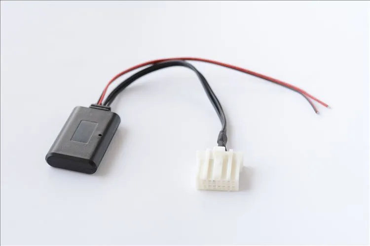 Black Bluetooth audio cable for Mazda vehicles with MEDIA button compatibility