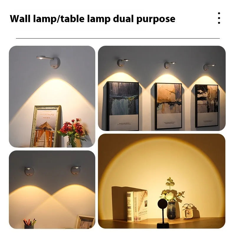 Geometric rechargeable wall lamp spotlight with wireless installation