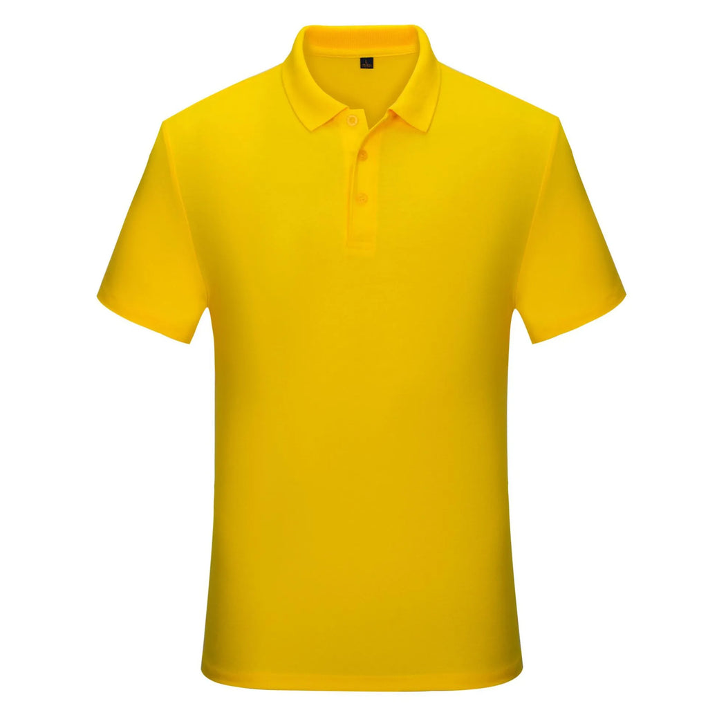 Cotton short sleeve polo shirt in solid colour for office work uniform