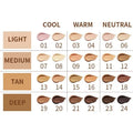 Liquid pen concealer contour stick shown with 24 colour shade options for waterproof makeup application.