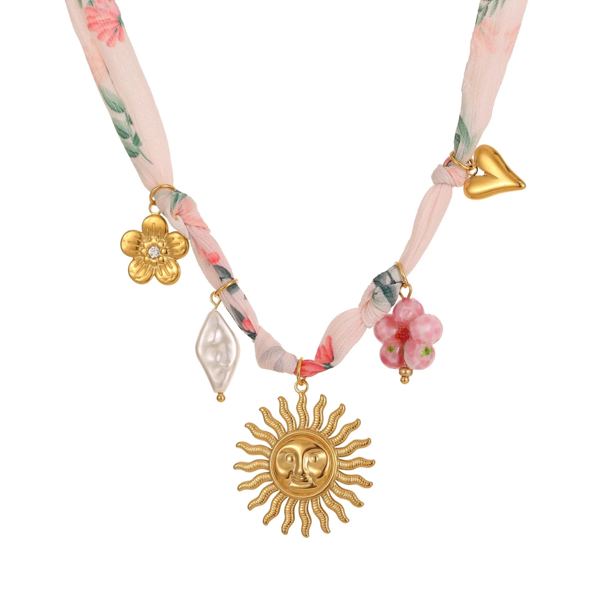 Stainless steel necklace with geometric pendant on adjustable chain