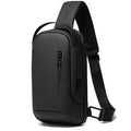 Men's casual business shoulder bag with USB charging port in Oxford cloth construction