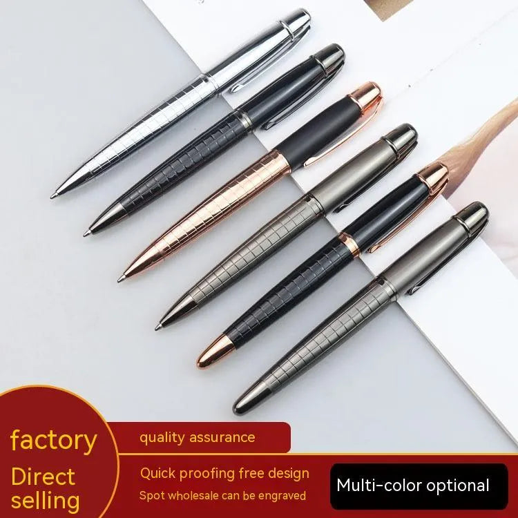 Gun grey metal rollerball pen measuring 13.5cm long for office signatures
