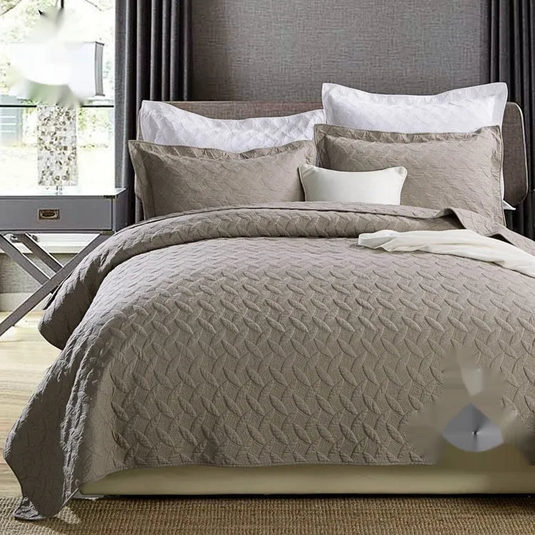 Pure cotton bed cover set showing damask pattern option with bed sheet, duvet cover and pillowcases