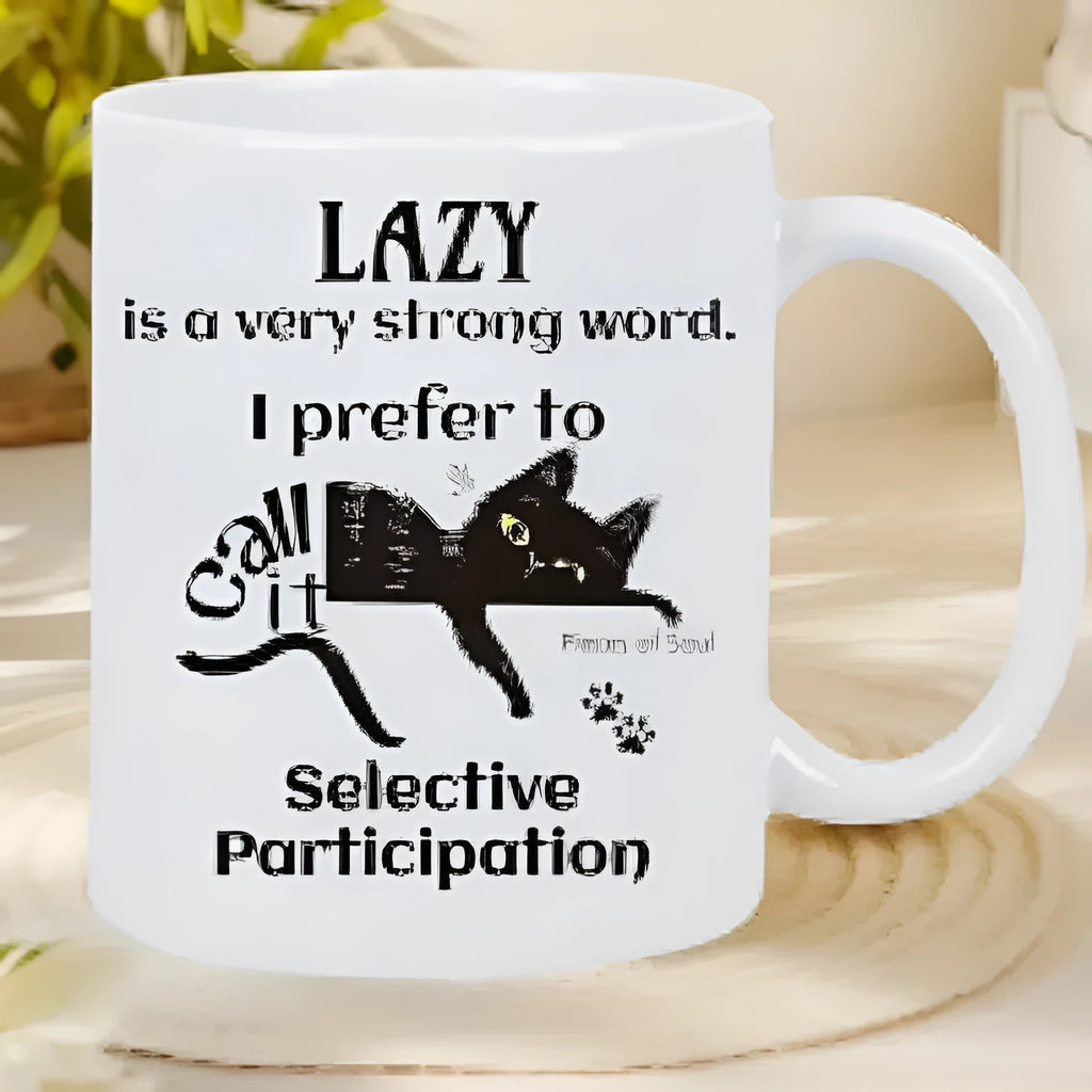 Ceramic thermal transfer mark coffee mug with 11oz capacity and creative picture style surface